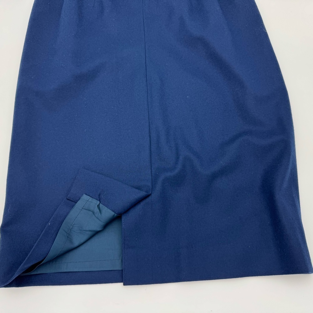 Pendleton Vintage 1960s–70s 100% Virgin Wool Navy Pencil Skirt - Size 8 - Picture 7 of 9